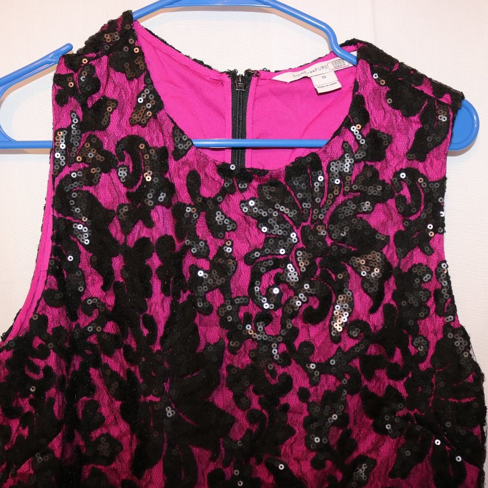 Diane Von Furstenberg floral sequin lace dress - Picture 2 of 6